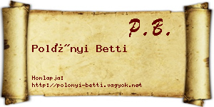 Polónyi Betti névjegykártya